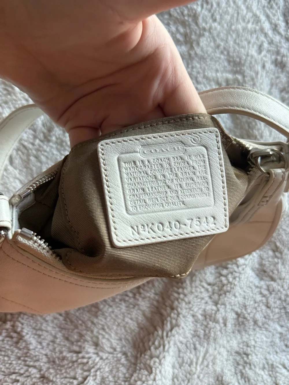 Coach White Leather Mini Shoulder Bag with Buckle - Picture 4 of 4